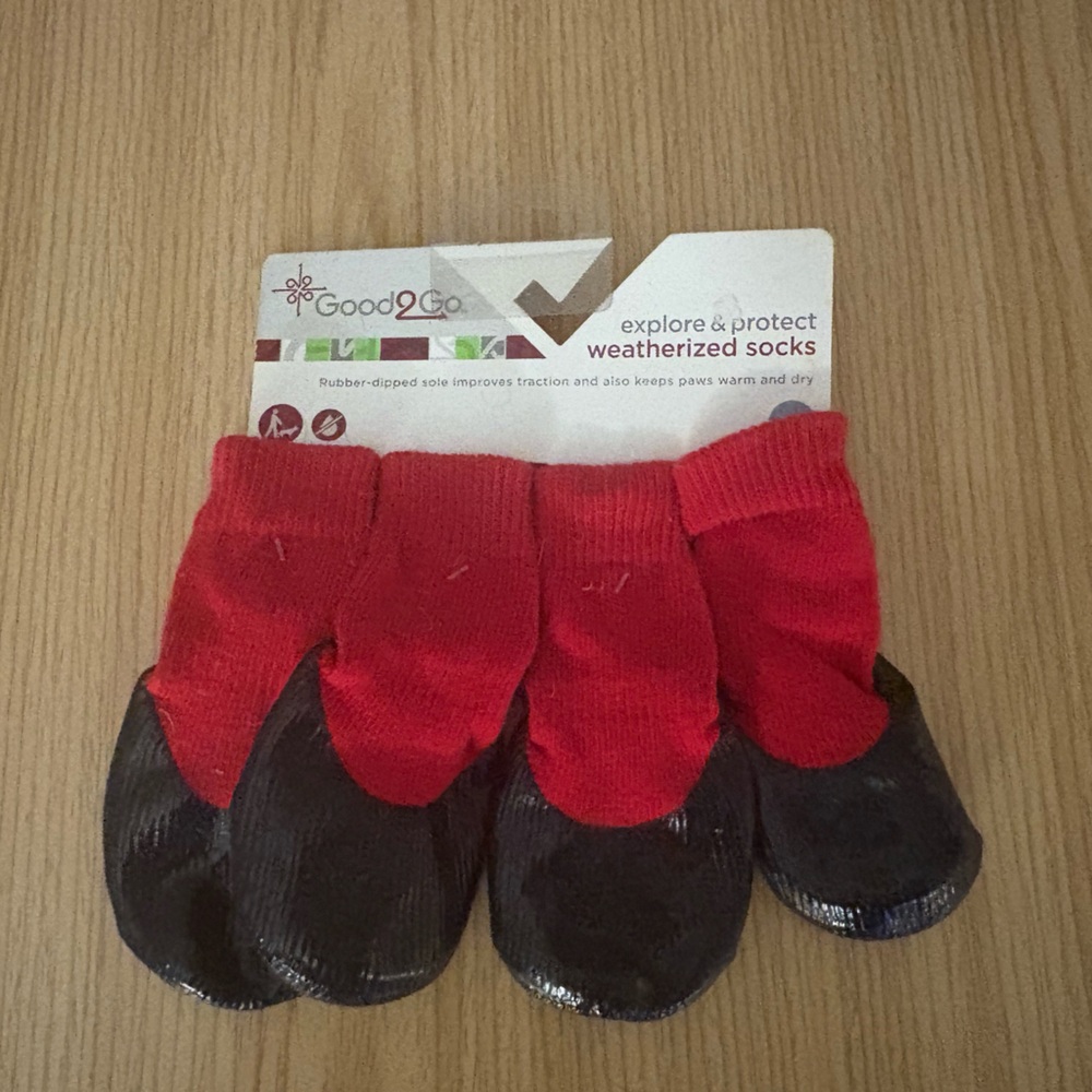 Good2Go Red and Black Weatherized Dog Socks